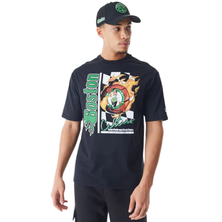 New Era NBA Boston Celtics Flame Print Oversized T-Shirt