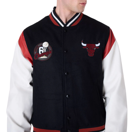 New Era NBA Chicago Bulls Floral Varsity Jacket "Black"