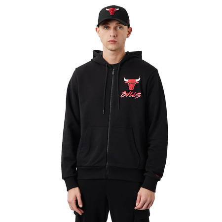 New Era NBA Chicago Bulls Script Logo FZ Hoodie "Black"