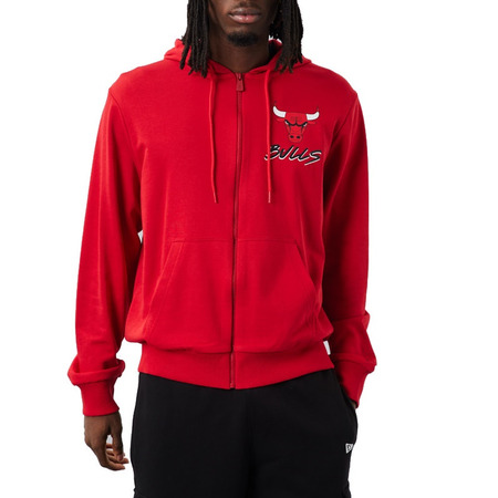 New Era NBA Chicago Bulls Script Logo FZ Hoodie "Red"