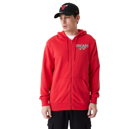 New Era NBA Chicago Bulls Team Script Full-Zip Hoodie "Red"