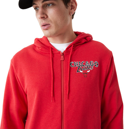 New Era NBA Chicago Bulls Team Script Full-Zip Hoodie "Red"