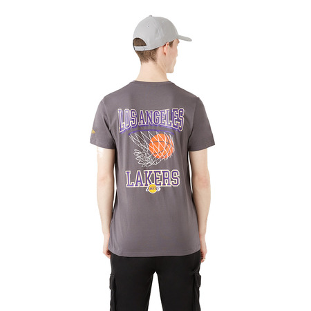 New Era NBA L.A Lakers Throwback Graphic T-Shirt "Grey"