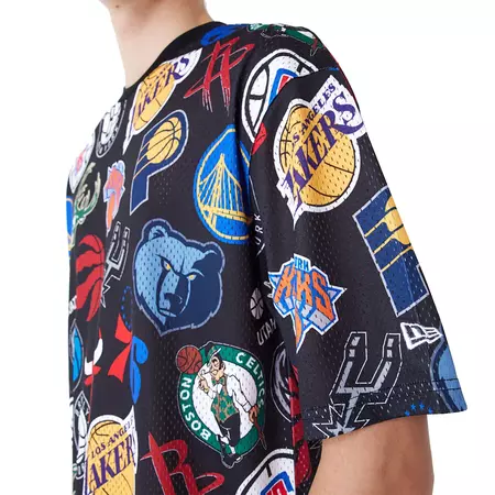 New Era NBA Logo Team All Over Print Mesh Oversized T-Shirt