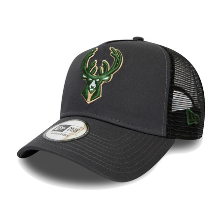 New Era NBA Milwaukee Bucks Dark Base Team 9FORTY A-Frame Trucker Cap