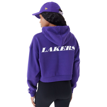 New Era NBA Womens L.A Lakers Team Logo Crop Pullover Hoodie