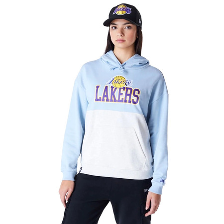 New Era NBA Womens LA Lakers Oversized Pullover Hoodie "Pastel Blue"