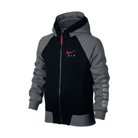 Nike Air Hoodie Boys (091/carbon heather/black/university red)