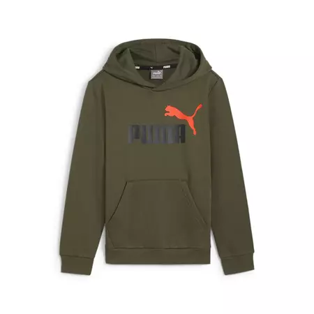 Puma Junior ESS+ 2 Col Big Logo Hoodie FL B "Dark Olive"