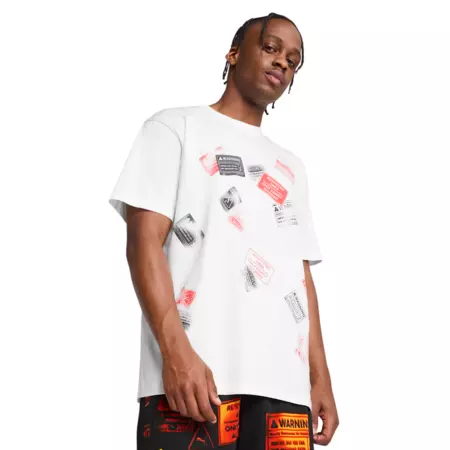 Puma Scoot Caution Graphic Tee "White"