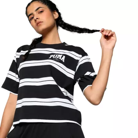 PUMA SQUAD Striped Tee "Black"