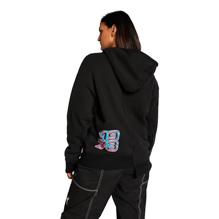 Puma Womans Basketaball Cherry on Top Graphic Oversized Hoodie "Black"