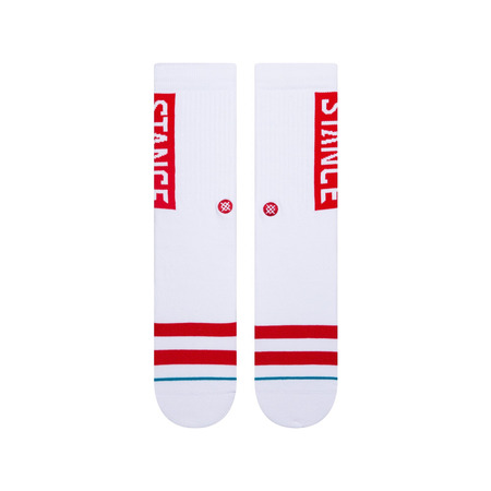 Stance OG Crew Socks "White-Red"