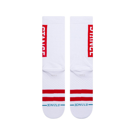 Stance OG Crew Socks "White-Red"