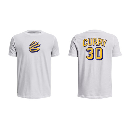 UA Boys Curry Drop Shadow Tee "White"