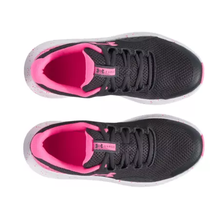 UA Girls' Grade School Surge 4 Running Shoes "Grey Pink"