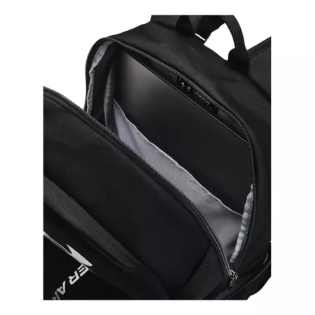 UA Hustle Lite Backpack "Black-Metallic Silver"