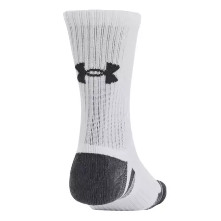 UA Unisex Performance Cotton 3-Pack Mid-Crew Socks "White-Pitch Gray"