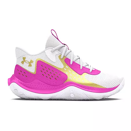 Under Armour GS Jet '23 Jr. "White VividMagenta Gold"