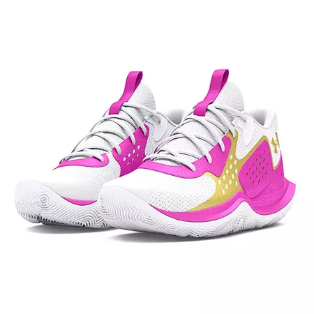 Under Armour GS Jet '23 Jr. "White VividMagenta Gold"