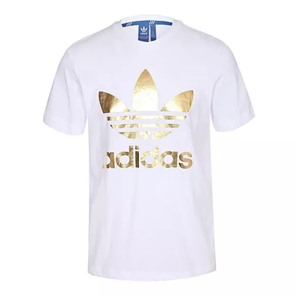 Adidas Original Camiseta Trefoil (blanco/oro)