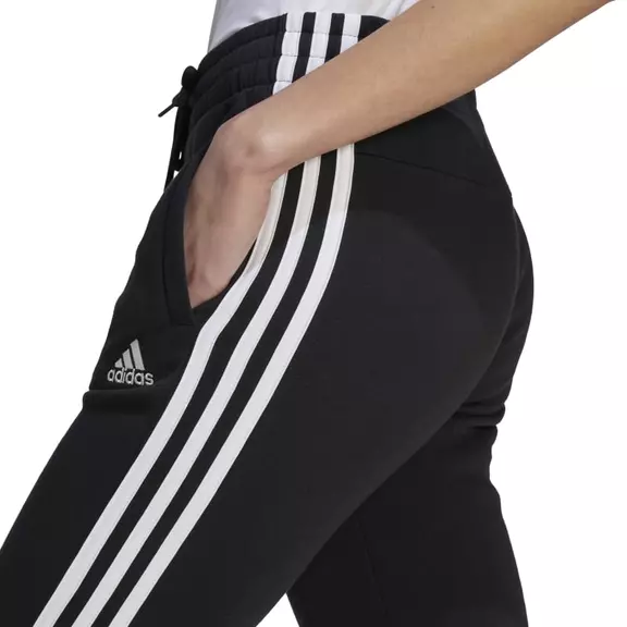 Adidas Essentials 3-Stripes Fleece Joggers "Black-White"