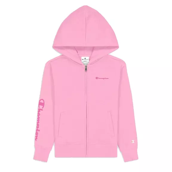 Champion Girls Legacy Hooded Full Zip Sweatshirt "Pink"