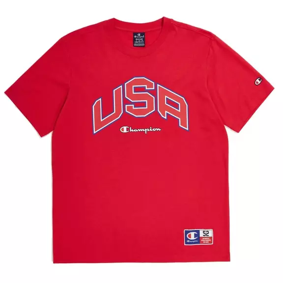 Champion Sport Lifestyle Basketball USA Logo Comfort Fit T-Shirt "Red"