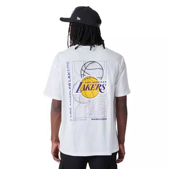 New Era NBA L.A Lakers Basketball Graphic Tee "White"