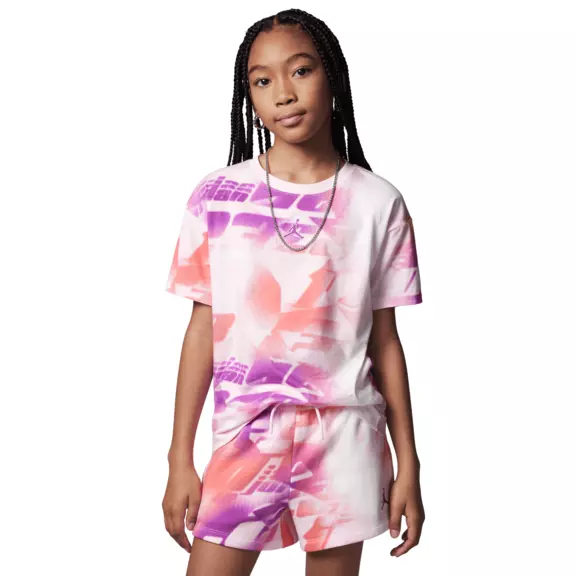 Jordan Girls Triple Team Printed Shorts "Arctic Pink"