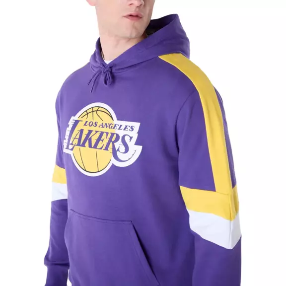 New Era NBA LA Lakers Colour Block Oversized Pullover Hoodie