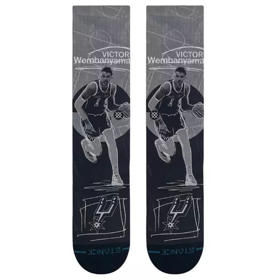 Stance Casual NBA San Antonio Spurs Victor Wembanyama Pasted Socks