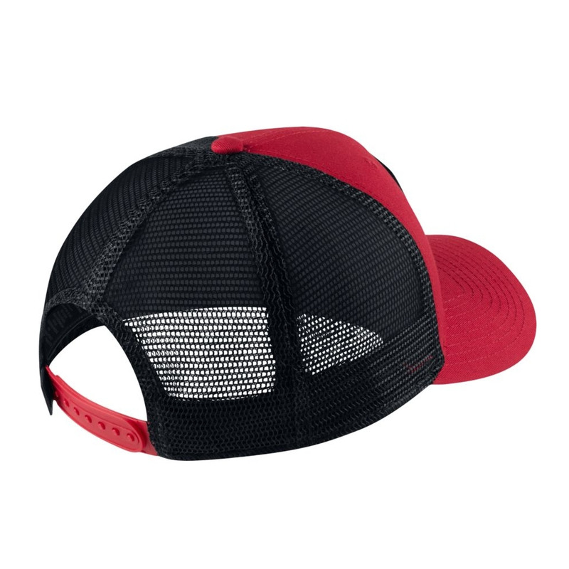 Casquette Jordan Brand Classic99 Air Trucker Snapback pour Homme Noir/Rouge