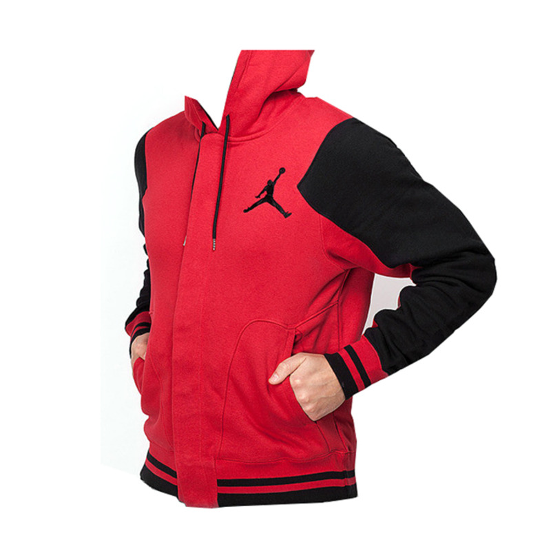 jordan varsity hoodie black and red