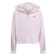 Adidas Girls Future Icons 3-Stripes Full-Zip Hoodie "Clear Pink"