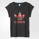 Adidas Originals W Camiseta Boyfriend Roll Up "Floral Print" (black)