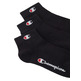 Champion C Logo Quarter Socks 3 Pairs "Black"