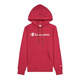 Champion Wn´s Legacy Script Logo Print Cotton Terry Hoodie "Burgundy Red"