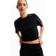 Desigual Baggy Cropped Sport T-shirt "Black"