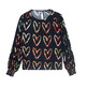 Desigual Loose Crepe Hearts Blouse (black)