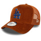 New Era MLB LA Dodgers Cord 9FORTY E-Frame Adjustable Trucker Cap "Brown"