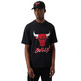 New Era NBA Chicago Bulls Logo Script Mesh Oversize Tee "Black"