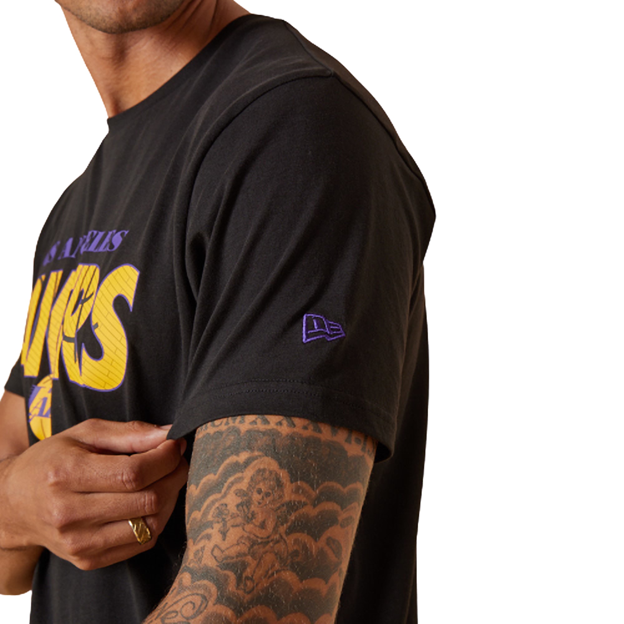 New Era NBA FOIL TEE LOS ANGELES LAKERS - Maillot NBA - black/noir 